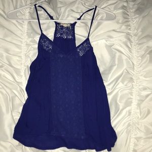 blue lace racer back tank
